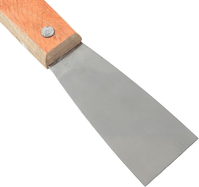 4PCS 1.5 Inch Wooden Handled Double Ended 3CR13 Stainless Steel Putty Knife Suitable for Paint Scraping Removing Vinyl Repairing Dents/Cracks