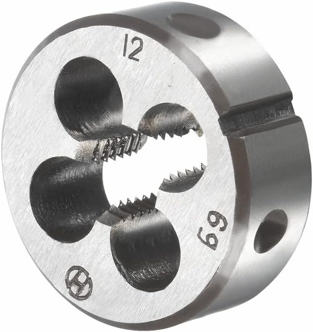 Mactoom 12mm x 1.5 HSS Metric Tap and Die Set Right Hand Thread,Tapping DIY Tool 3pcs (M12 x 1.5mm)
