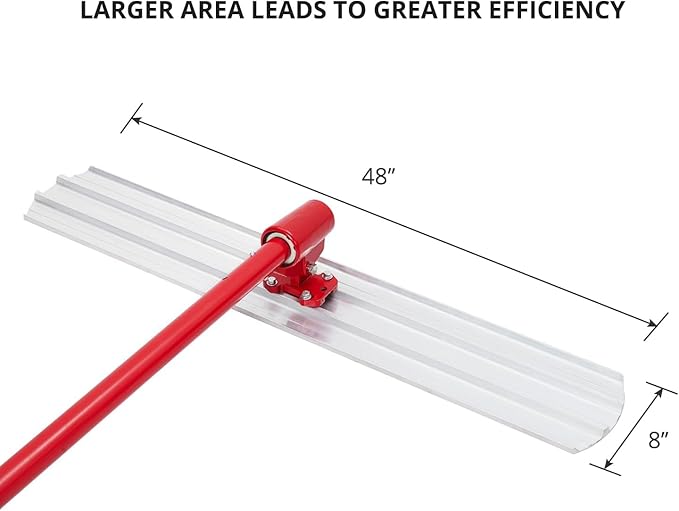 48"x8" Bull Float Kit, Aluminum Magnesium Alloy Concrete Float with Adjustable Bracket, Round Blade for Multi-Angle Concrete Finishing