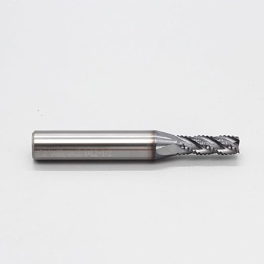Roughing End Mill JESTUOUS Carbide Square Nose 4 Flute Fine Tooth Bit 3/8" Shank Dia. 3/4" Flute Length for Milling Metal Steels,1 Piece