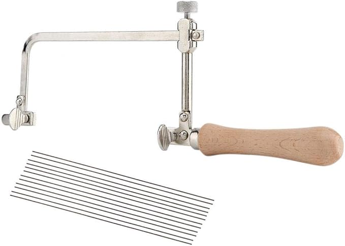 Woodworking Steel Saw,Multitool Wood Handle Jewelry Tool Making Cutting Handle Equipment Saw Bow Pull Flower Hardware Saw Hacksaw Frame Jewelry Tools Oscillating Saw Tool(#2)