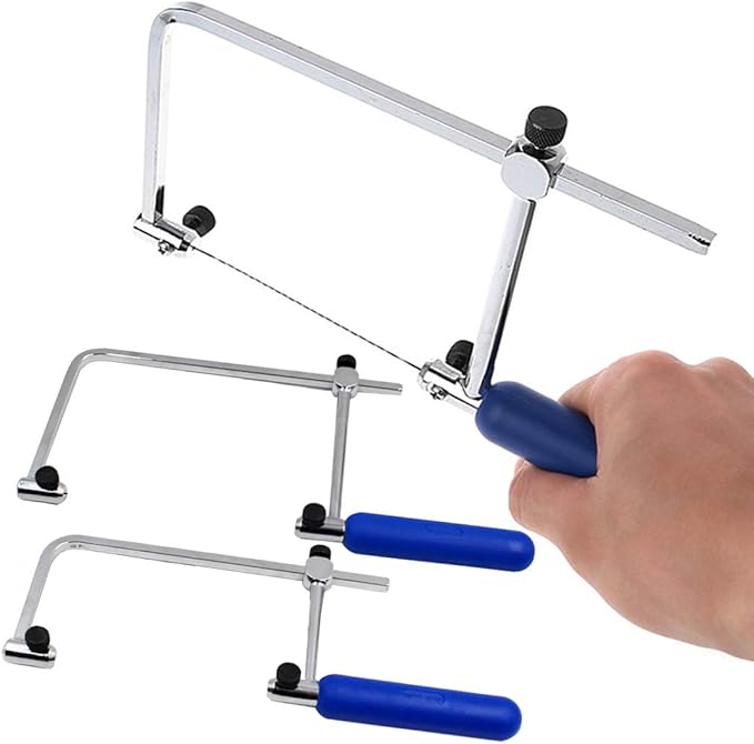 TopHomer 2 Packs Coping Saw U-Shaped Frame High Carbon Steel Hand Woodworking Saw for Jewelry Craft Wax Ring Cutting Metal Saw Making