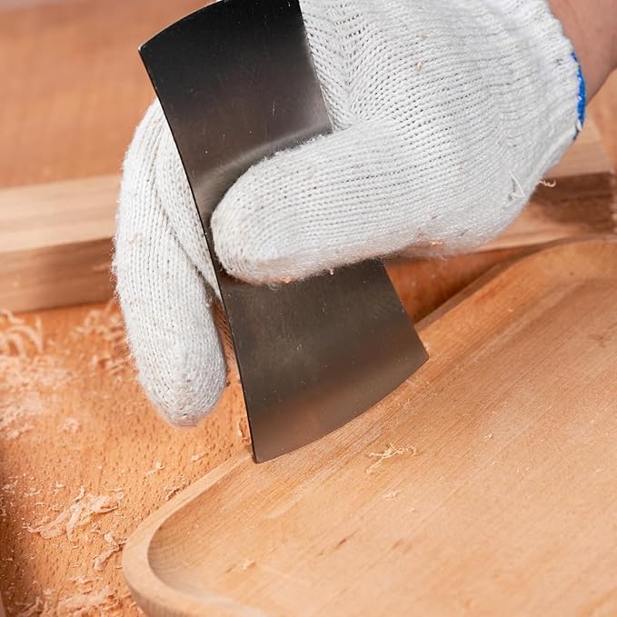 New Cabinet Scraper Cards and Cabinet Scraper Burnisher with 6 Piece Multi-Shaped Scraper Set 1 Oval 2 Double Convex/concave 1 Rectangle 1 Curved and 1 Gooseneck Scraper (HTCSCS07)