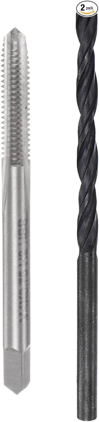 uxcell Metric Tap and Drill Bit Set, M4 x 0.75 Thread Tap & 3.2mm Black Oxide Twist Drill Bit, Straight Flute Tap Tapping Threading Repair Tool Kit