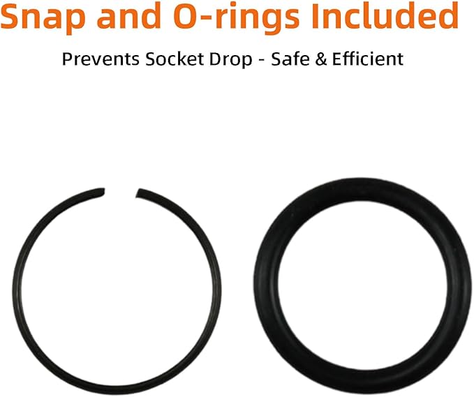 1-Inch Drive 33mm Extra Deep Impact Socket, 8-Inch (200mm) Long, 6-Point Truck & Trailer & Tractor Wheel Nut Socket, Heat Treated Cr-V Alloy Steel, One-Piece Forged, No Torque Loss