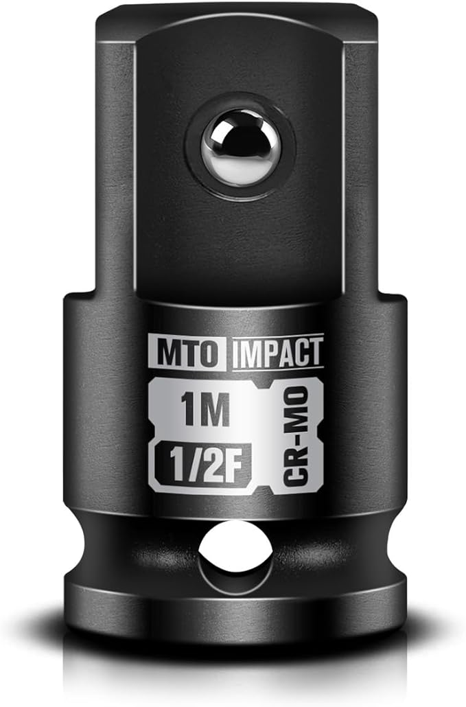 MTO 1/2" Female to 1" Male Impact Socket Adapter, 1/2-Inch Impact Socket Adapter, Chrome Molybdenum Alloy Steel, for Impact Wrench & Ratchet Use