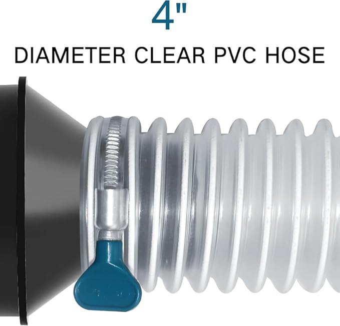 PVC Dust Collection Hose 4" x 20', Puncture Resistant Clear PVC Dust Collection Hose for dust collection systems