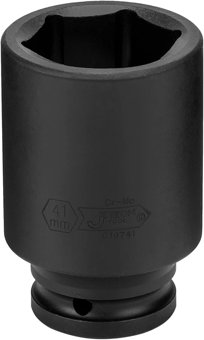 Jetech 3/4-Inch Drive 41mm Deep Impact Socket with 6-Point Design, Heat-Treated Chrome Molybdenum Alloy Steel, Metric