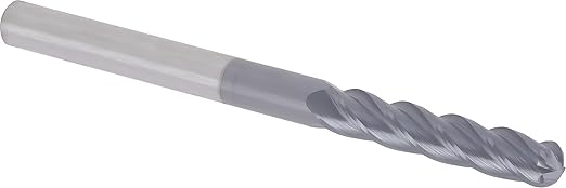 CME 5 pcs Micrograin Carbide End Mills, Ball Nose, TiAlN Coated, 5/16" Mill Diameter, 1 5/8" Length of Cut, 4" Overall Length, 4 Flute, Center Cutting