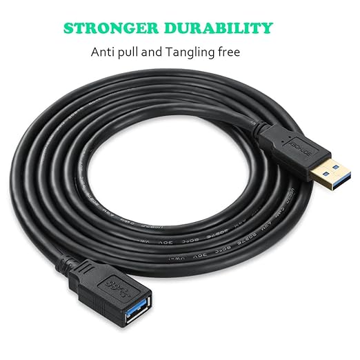 USB 3.0 Extension Cable 10FT High Speed 3.0 USB Extender Cord Type A Male to Female Data Transfer 5Gbps for Mouse Extender Cable Keyboard Extension Cord etc(10ft Black)