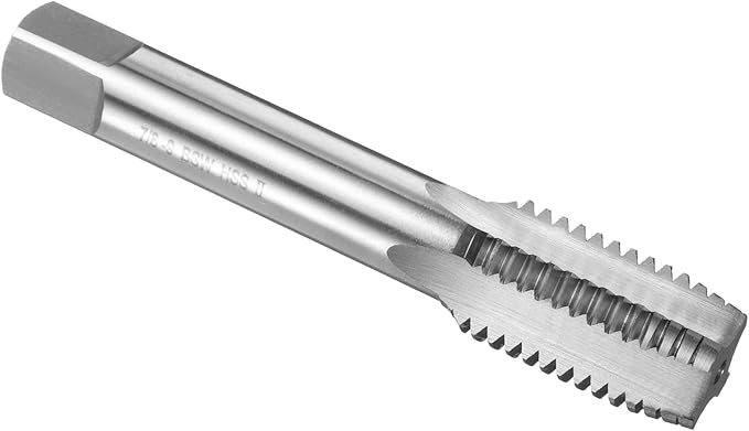 uxcell Hand Plug Tap 7/8"-9 BSW 2B Thread Plug Style Taps Straight Flute Screw Tapping Threading Tool High Speed Steel HSS6542