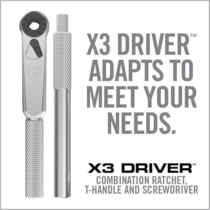 Real Avid Smart-Torq & X3 Driver Kit - Adjustable Limiter 15-65 In-Lbs, 3-in-1 X3 Driver Ratchet, T-Handle, Screwdriver, 12 Bits in a Compact Case