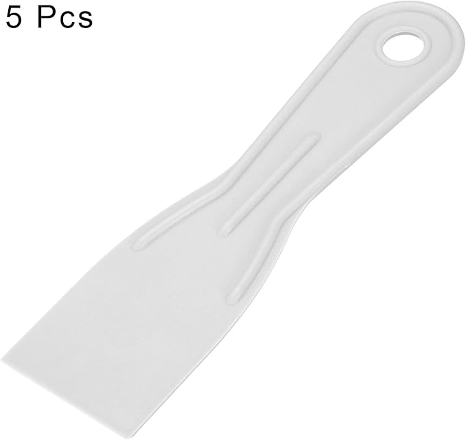 HARFINGTON 5pcs Putty Scraper 2" Width 1.7mm Thin Flexible Plastic Putty Knives for Taping Drywall Spreading Painting Wall Scratching Gray