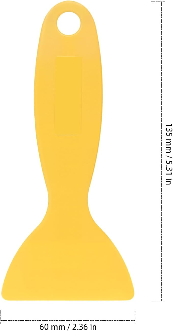 80 Pack 2 Inch Putty Knives, Plastic Putty Knife, Flexible Plastic Paint Scrapers, Black and Yellow Putty Knife Scraper for Spackling, Painting, Spreader, Spackle