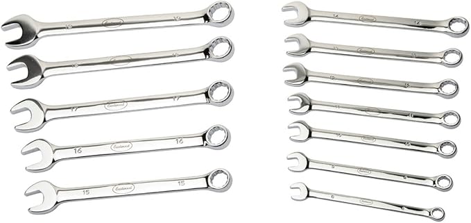 Eastwood 12 Piece Metric 12 Point Combination Box Open End Wrench Set
