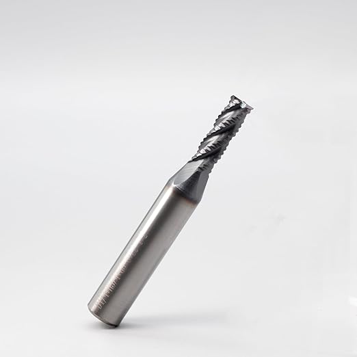 Roughing End Mill JESTUOUS Carbide Square Nose 4 Flute Fine Tooth Bit 3/8" Shank Dia. 3/4" Flute Length for Milling Metal Steels,1 Piece