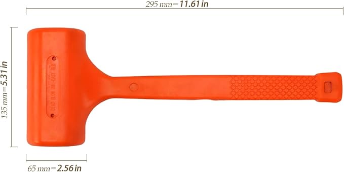 2 PCS 4 lb Dead Blow Hammers, Spark and Rebound-Resistant Rubber Mallet with Non-Slip Grip, Non-Marring Design