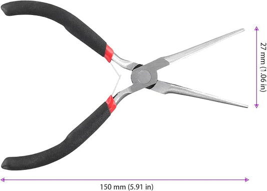 12 PCS 6 Inch Needle Nose Pliers Set,Long Needle Nose Pliers,Mini Jewelry Needle Nose Plier for Cutting Bending Wire Handmade Craft