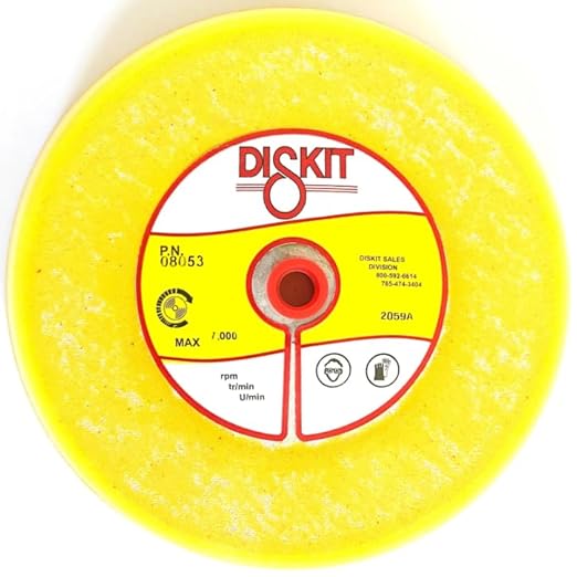 Sanding Pad 08053: Medium, 8", PSA Canvas, 0 Hole, Slant Profile, 5/8-11 Female