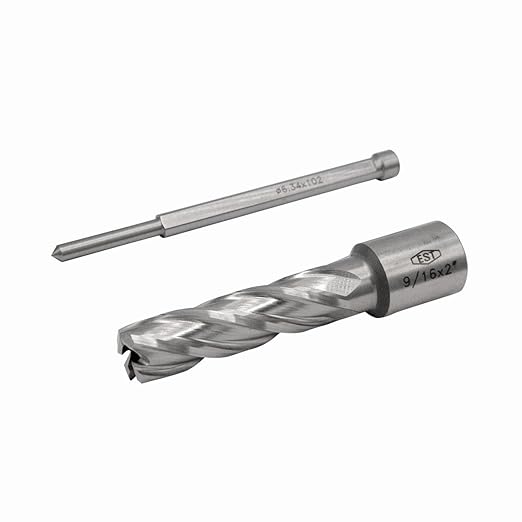 HSS M2AL Annular Cutter 2" DOC with 3/4" Weldon Shank for Magnetic Drill Press by EST (D9/16" X 2")