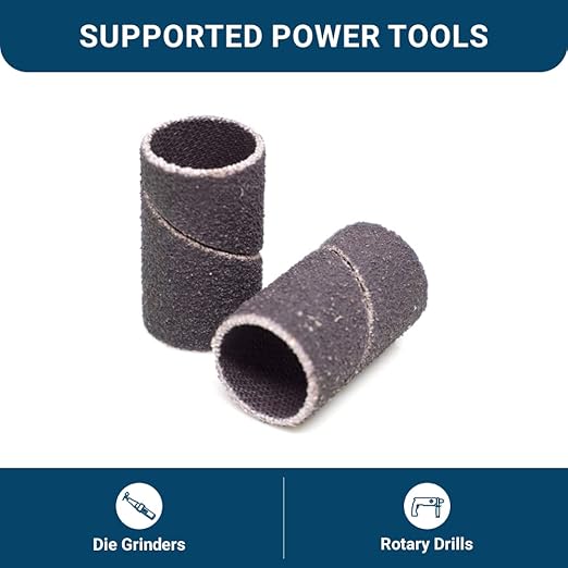 Benchmark Abrasives 1/2??x 1??Aluminum Oxide Sanding Bands, Spiral Bands Rotary Sander Attachment for Drill & Die Grinder, Metal Polishing Sanders for Woodworking - Sander Tool (10 Pack), 80 Grit
