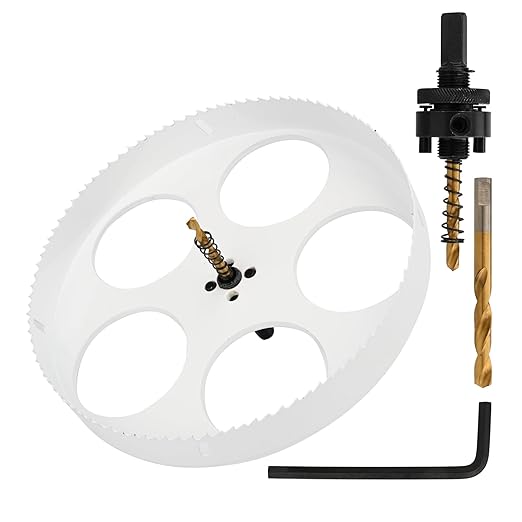 Mollom (247.5mm | 9-3/4") HSS M42 with 8% Cobalt BI-Metal Hole Saw with 2 Pilot Drill Bits & Arbor Smooth Cutting for PVC,Drywall,Wood,Plastic,Gypsum Board,Rubber