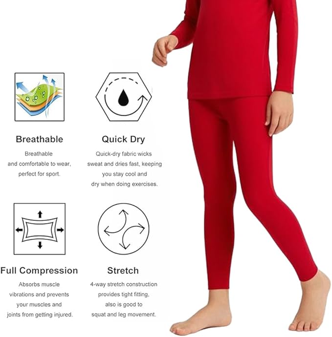 LANBAOSI Youth Boys Compression Leggings Athletic Pants Base Layer Football Workout Tight