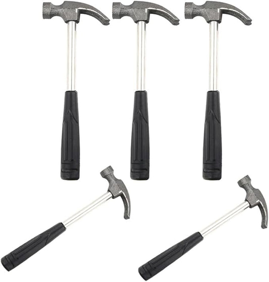 DOITOOL 5PCS Mini Hammer, Mini Claw Hammer 4oz Hammer Rubber Handle Household Carpet Wall Nail Remover with Non-Slip Shock Absorber for Home Maintainance