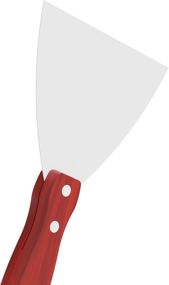 Putty Knife, 5 Inch Stainless Steel Scraper Tool, Wooden Handle Metal Spackle Knives for Drywall, Decals, Wall Paper, Floor Tile, Patching, Painting, Taping, Scraping Coating