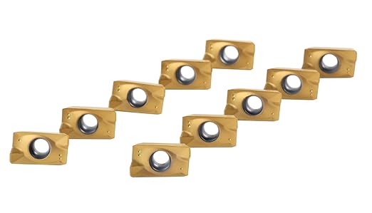 Accusize Industrial Tools APKT1604 TiN Coated Carbide Inserts for Machining Steel, 10 Pc Set, 0056-1604x10