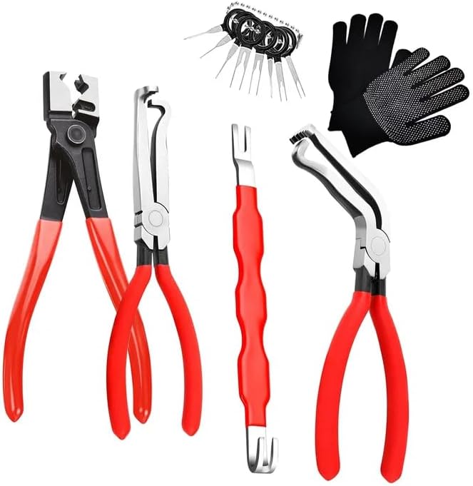 4-Piece Professional Automotive Electrical Disconnect Pliers Set - High-Carbon Steel Connector Separator Kit with Angled Pliers & Removal Tools in Storage Box