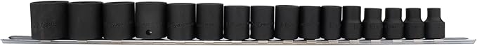 Genius Tools 16 Piece 3/8" Dr. Metric Impact Socket Set TF-316M