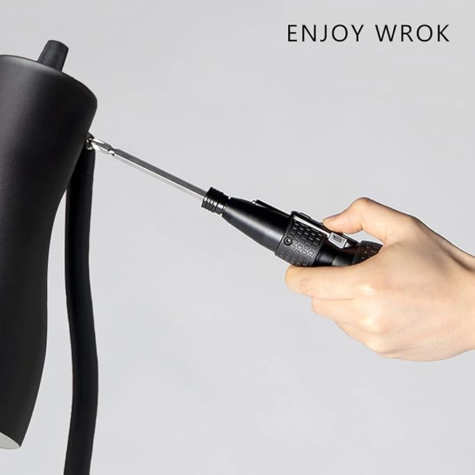 3.6V Cordless Electric Screwdriver Rechargeable portable Mini Rotary Home Gadget竊똀utomatic Manual all in one with LED Light and USB-C Charging Cable BLACK