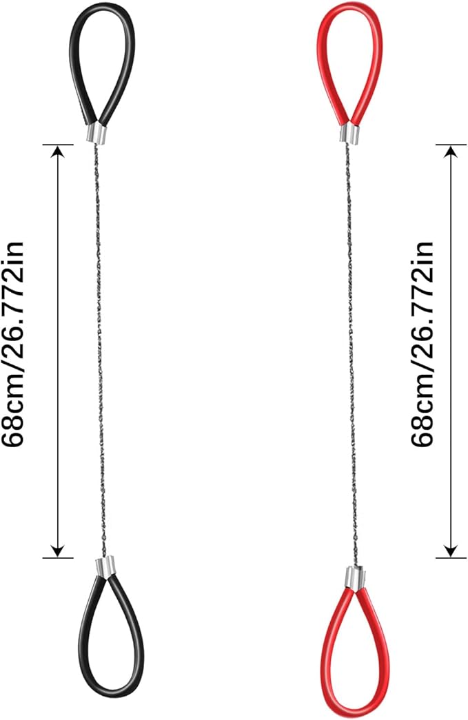 Emergency Wire Saw, 6 Pcs Steel Wire Saw Scroll Travel Wire Rope Cable Survival Wire Hand Pocket Rope Chain Saw for Cutting Wood Bone Rubber Plastic