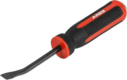 ARES 46005-8-Inch Pry Bar - Angled Tip for Lifting and Prying - Comfortable Non-Slip Double Injection Handle