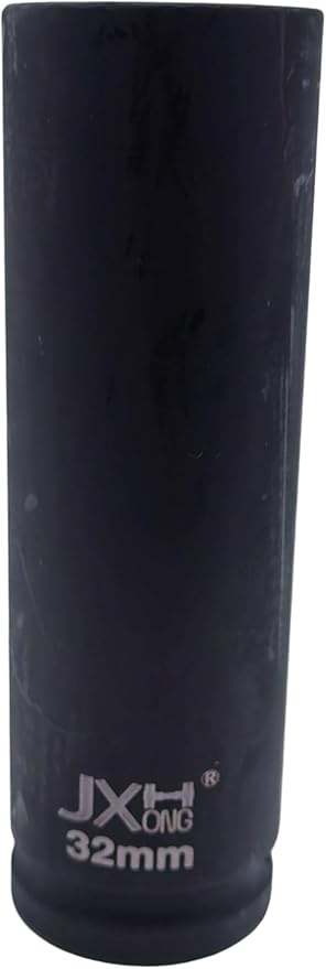 1-Inch Drive Metric Extra Deep Impact Socket, Heavy-Duty,6-Point, 6.3-Inch Long, Heat-Treated Cr-V Steel (32mm)