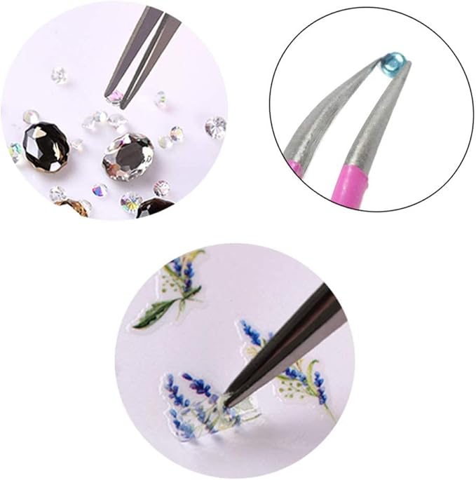 4PCS Precision Tweezers Set, Diamond painting tools,Upgraded Anti-Static Stainless Steel Curved of Tweezers, for Diamond painting, Electronics, Laboratory Work, Jewelry-Making, Craft, Soldering, etc