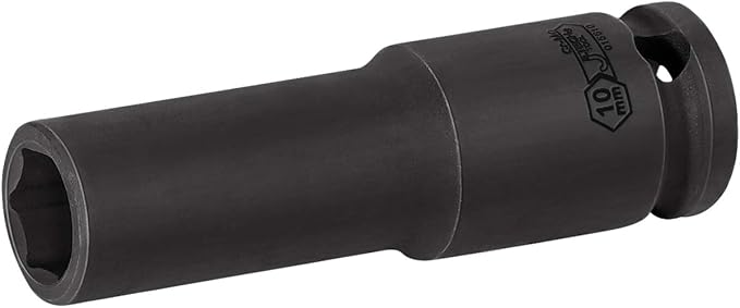 Jetech 3/8-Inch Drive 10mm Deep Impact Socket with 6-Point Design, Heat-Treated Chrome Molybdenum Alloy Steel, Metric