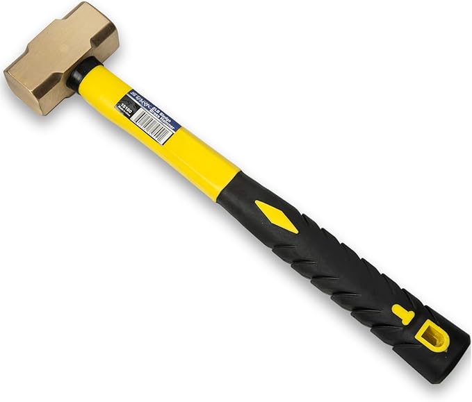 Stark USA 2-Pounds Sledge Hammer 2lbs Brass Head Fiber Glass Brass Sledge Hammer Impact Tool Hammer Comfortable Handle