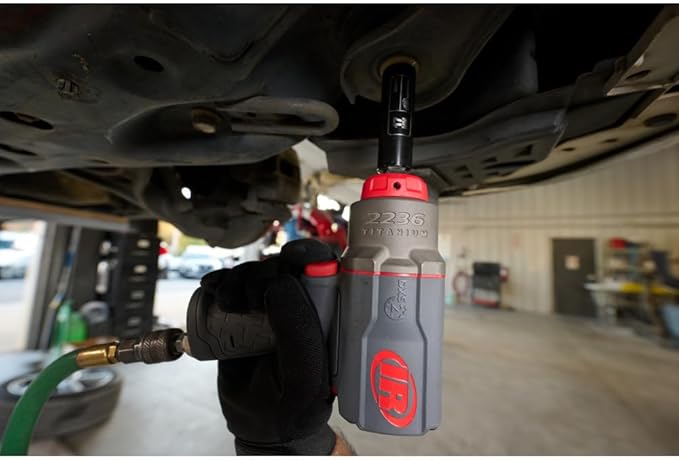 Ingersoll Rand 2236QTIMAX-2 DXS2 1/2" Air Impact Wrench, 2" Extended Anvil, Quiet, 1500 ft-lb Torque, Titanium Hammercase, Friction Ring Retainer, Pistol, Interchangeable Anvil, Multi-functional Tool
