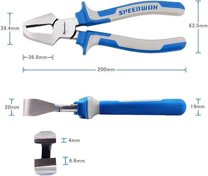 SPEEDWOX Drop Jaw 8 Inch Glass Breaking Pliers for Fusing, Breaking Glass Pieces, Durable Tool
