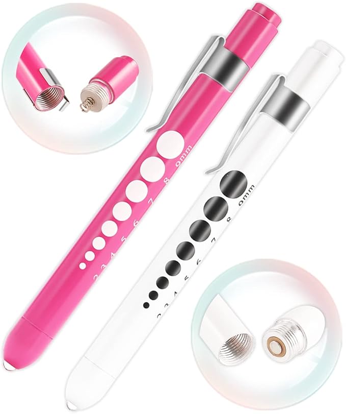 MEUUT 3 Pack Pen light & Medical Scissors-One Pantented Trauma Scissor Two LED Penlight with Pupil Gauge -8" Bandage Scissor for Nurse Doctor EMT