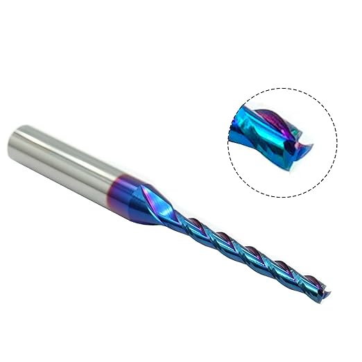 5 PCS CNC Router Bits 1/8 inch Cutting Dia 1/4 inch Shank Extra Long Spiral CNC Router Bits Solid Carbide End Mill with NACO Coating for Wood Cut Carving Engraving…