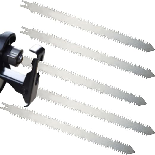 12 Inch Double-Sided Tooth Reciprocating Saw Blades,5TPI Replaceable Blades for Wood Pruning, Japanese Saw Blades Suitable for Tree Cutting (5-Pack)