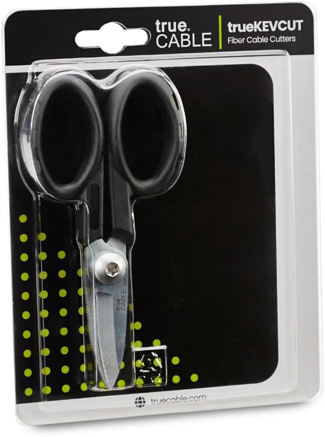 TRUE CABLE Kevlar Shear Scissors, 5.50", Industrial Grade High Carbon Steel, Fiber Optic Cable Cutter for Kevlar, Dyneema, Technora, Carbon Fiber, Fiberglass