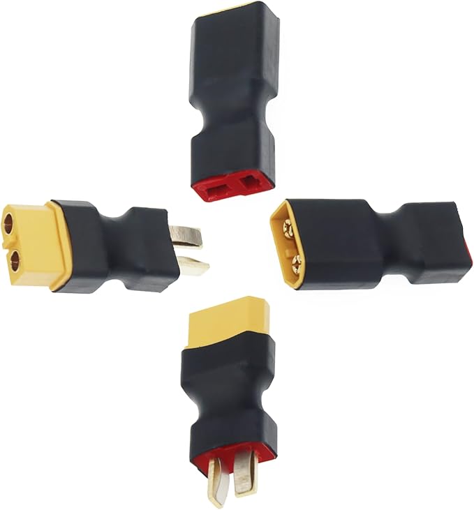 XT60 to T Plug Female Male Connector Adapter for RC Car FPV Drone Lipo NiMH Battery Charger ESC No Wires Connector (2 Pair)
