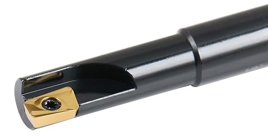 Accusize Industrial Tools 1/2'' 90 Deg Square Shoulder Indexable End Mill, 3-1/4'' Overall Length, Apkt11t3 Carbide Insert, 1 Flute, 0056-0914