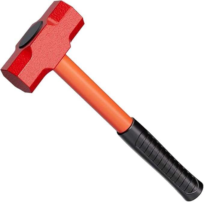 2 lb Sledge Hammer - Slug Drilling Crack Hammer - Small Sledgehammer with Forged Steel Construction & Fiberglass Handle Shock-Resistant