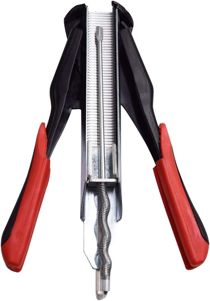 Hog Ring Pliers Kit Gun, Manual D-Type HR22 Staple Gun &1600 pcs Galvanized Clips Hog Rings, Professional Upholstery Installation Kit, Fastener Gun, Nailer Pliers for Feed Fence Birdcage