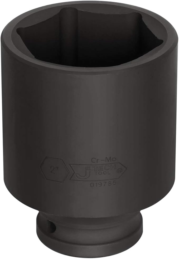 Jetech 3/4 Inch Drive 2 Inch Deep Impact Socket, Made with Heat-Treated Chrome Molybdenum Alloy Steel, 6-Point Design, SAE